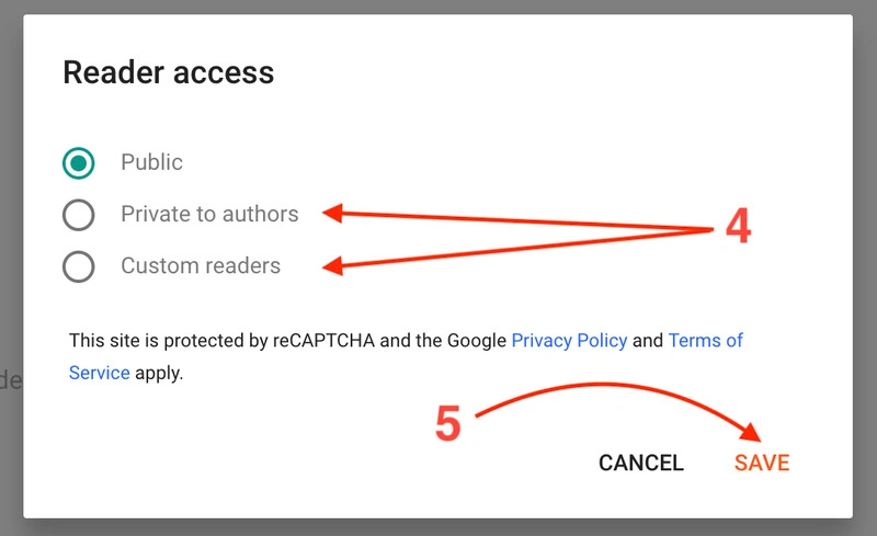 Change Blogger (Blogspot) website Permissions settings