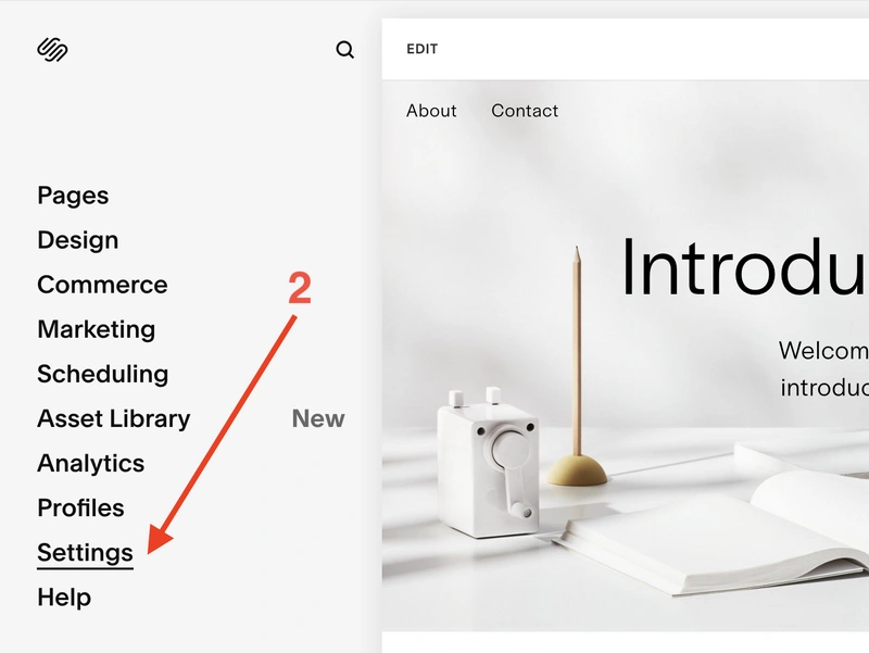 Go to the Squarespace website Settings