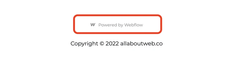 "Powered by Webflow" default text and icon