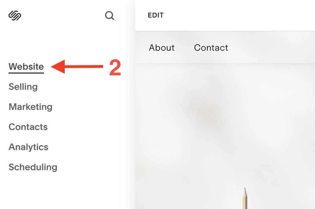 Go to the Squarespace Website settings