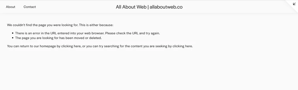 Squarespace default 404 page